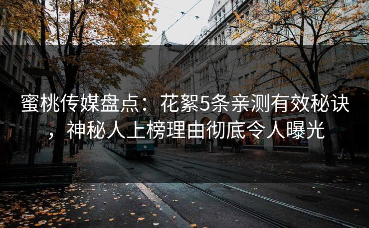 蜜桃传媒盘点：花絮5条亲测有效秘诀，神秘人上榜理由彻底令人曝光