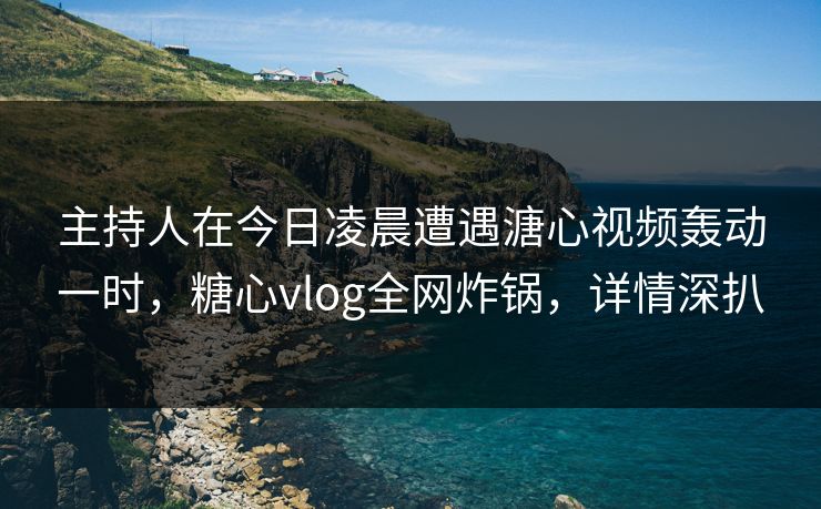 主持人在今日凌晨遭遇溏心视频轰动一时，糖心vlog全网炸锅，详情深扒