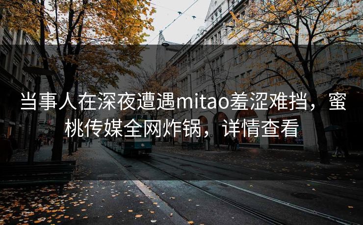 当事人在深夜遭遇mitao羞涩难挡,蜜桃传媒全网炸锅,详情查看 当事人在深夜遭遇mitao羞涩难挡,蜜桃传媒全网炸锅,详情查看